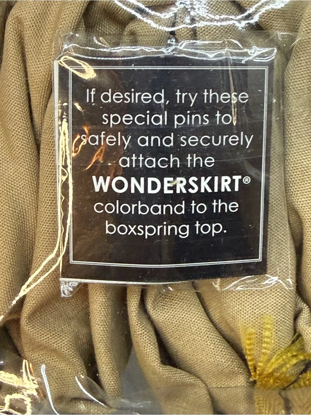 NWT Wonder skirt king size bed skirt with 15 inch drop color taupe split corner